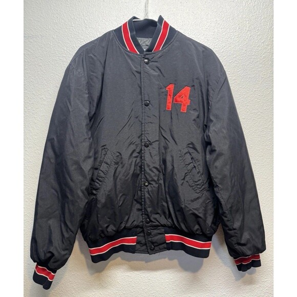 Neef Chicago Blackhawks Baseball Men's Red Black Varsity Lined Jacket Size L - Picture 1 of 16